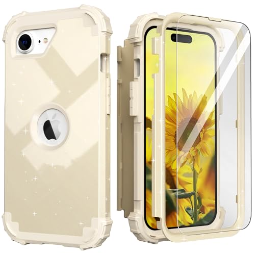 IDweel Schutzhülle für iPhone 16e mit Displayschutzfolie (2025), Schutzhülle für iPhone SE 4. Generation, Hybrid-3-in-1 Stoßdämpfung, schmale Passform, strapazierfähig, harte Polycarbonat-Hülle von IDweel