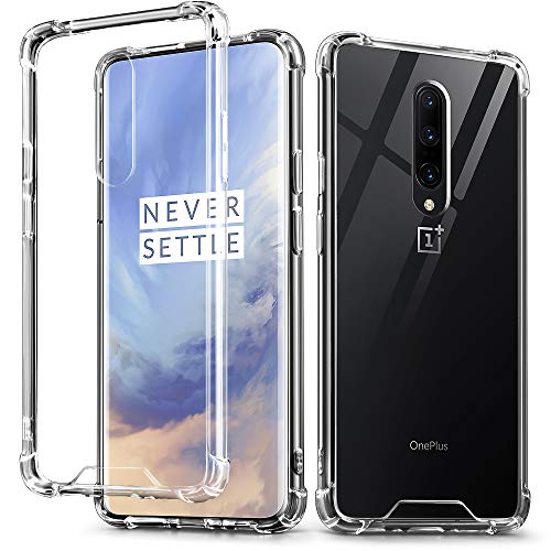 IDweel OnePlus 7 Pro Hülle, kristallklar, weiches TPU, transparent, stoßdämpfende Technologie, erhöhte Einfassungen, schlanke Schutzhülle für OnePlus 7 Pro (HD Clear) von IDweel