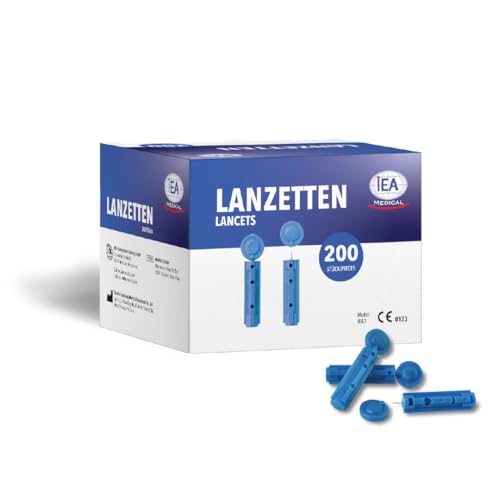 IEA Medical Lanzetten 200 Stück | Lanzetten Stechhilfe | Blutlanzetten | Lanzetten Blutzucker | Einweglanzette | Blutzuckermessgerät | steril, hygienisch von IEA Medical