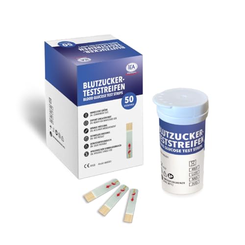 IEA Medical Teststreifen 50 Stück | Blutzuckerteststreifen | Blutzuckermessgerät | Teststreifen Blutzucker | Diabetes Teststreifen | handlich, genaue Messung IEA Medical Teststreifen 50 Stück | Blutzuckerteststreifen | Blutzuckermessgerät | Teststreifen Blutzucker | Diabetes Teststreifen | handlich, genaue Messung von IEA Medical