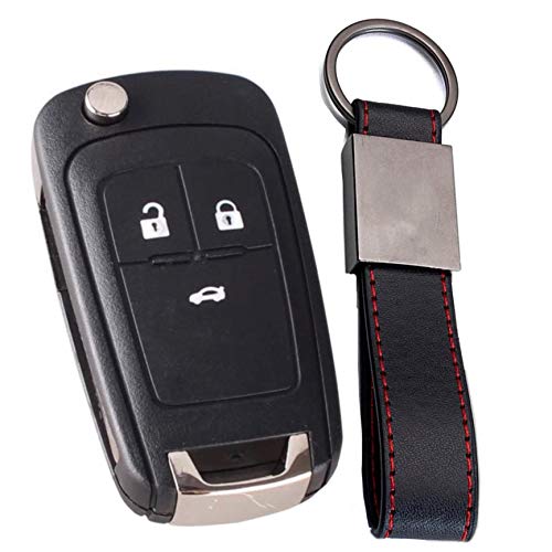 Ersatz-Schlüsselgehäuse mit 2 oder 3 Tasten, für Opel, Chevrolet, Buick, Astra, Insignia, Vectra, Zafira, Meriva, Mokka, mit 3 Tasten + Logo + Schlüsselanhänger von IEA
