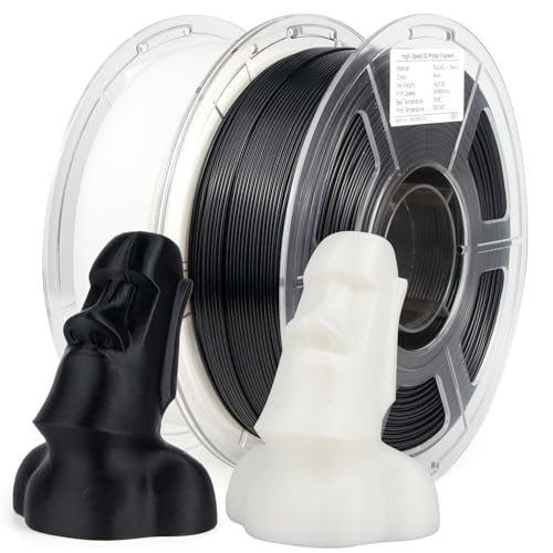 IEMAI High Speed PLA+ Filament 2Kg, 3D Drucker Filament PLA+ Schwarz Weiß 2KG, Filament PLA+ für Hochgeschwindigkeitsdruck, Maßgenauigkeit +/-0.02mm von IEMAI