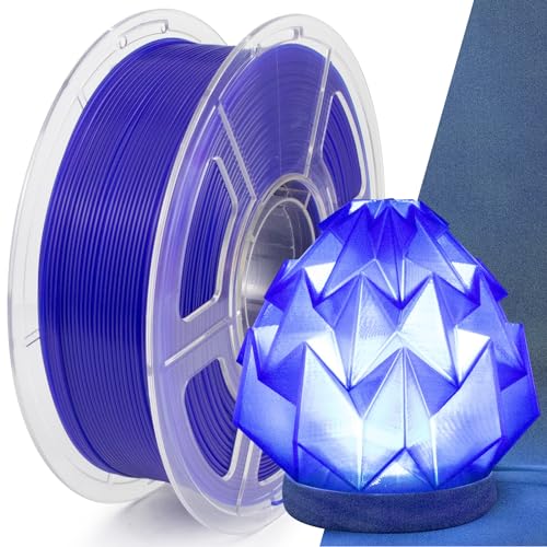 IEMAI 3D Drucker Filament, Transparent Blau PLA Filament 1,75mm, PLA 1kg Spule für 3D Drucker, Filament PLA 1.75mm, Maßgenauigkeit +/- 0,02 mm von IEMAI