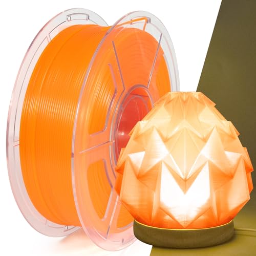 IEMAI 3D Drucker Filament, Transparent Orange PLA Filament 1,75mm, PLA 1kg Spule für 3D Drucker, Filament PLA 1.75mm, Maßgenauigkeit +/- 0,02 mm von IEMAI