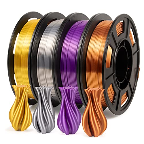 IEMAI Filament 1.75 PLA, Seide PLA Filament 1.75mm 3D Drucker Filament Kupfer, Gold, Silber-, Violett PLA Filament Set 250g Spule x 4 Farbe IEMAI Filament 1.75 PLA, Seide PLA Filament 1.75mm 3D Drucker Filament Kupfer, Gold, Silber-, Violett PLA Filament Set 250g Spule x 4 Farbe von IEMAI