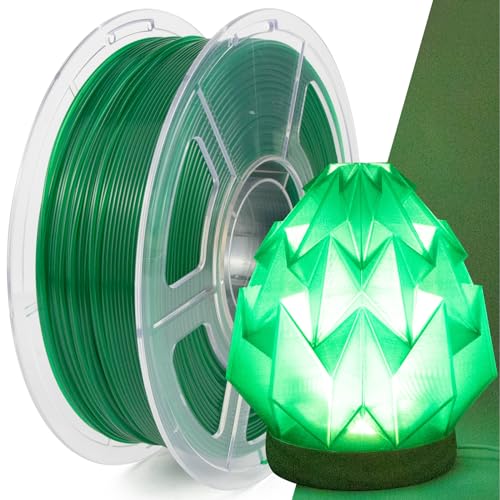 IEMAI PLA Filament 1.75 Grün, 3D Drucker Filament PLA 1 kg/Spule, Filament PLA 1.75mm für FDM 3D Drucker, Maßgenauigkeit +/- 0,02 mm, PLA Transparentes Grün von IEMAI