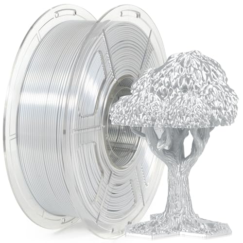 IEMAI Seide PLA Filament, 3D Drucker Filament PLA, Seide PLA 1.75mm Filament, PLA 1Kg, Maßhaltigkeit +/-0.02mm, Filament 1.75mm PLA Seide Silber von IEMAI