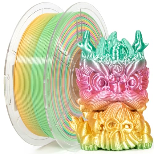 IEMAI Seide PLA Filament Regenbogen, 3D Drucker Filament PLA, Seide PLA 1.75mm Filament, PLA 1Kg, Maßhaltigkeit +/-0.02mm, Filament 1.75mm PLA Seide Regenbogen IEMAI Seide PLA Filament Regenbogen, 3D Drucker Filament PLA, Seide PLA 1.75mm Filament, PLA 1Kg, Maßhaltigkeit +/-0.02mm, Filament 1.75mm PLA Seide Regenbogen von IEMAI