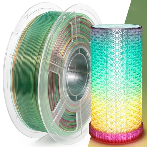 IEMAI Transparent PLA Filament, Regenbogen 3D Drucker Filament, Mehrfarbig Filament PLA 1.75mm, Maßgenauigkeit +/- 0,02 mm, 1Kg Spool Transparent PLA Regenbogen von IEMAI