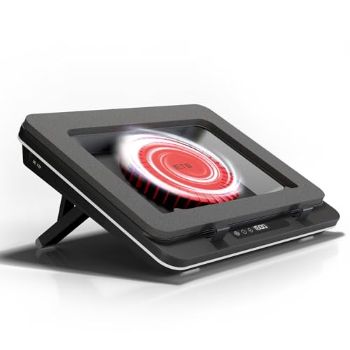 IETS GT600 Laptop-Kühlpad mit 14CM Turbo-Lüfter, versiegeltem Schaumstoff für schnelle Kühlung von Gaming-Laptops, 14,1-19,3-Zoll-Laptop-Kühler mit Staubfilter, Touch-Start von IETS