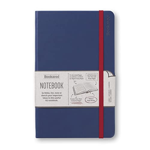 IF Bookaroo Notizbuch A5, Journal – Marineblau, klassisches liniertes Notizbuch, Hardcover mit weichem PU, (A5), 21,5 x 13,5 cm, 192 Seiten von IF