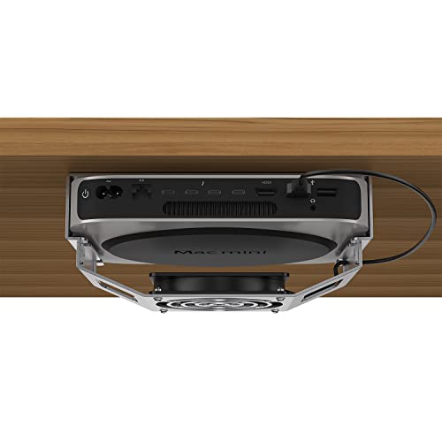IFCASE Mac Mini Lüfterhalterung, hinter dem Monitor, unter dem Schreibtisch, Wandhalterung Kühler Lüfterständer für Mac Mini 2010 bis 2023 M2, kompatible VESA-Halter mit Anti-Kratz-Pad (Silber) von IFCASE