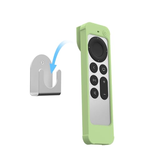 IFCASE Silikon Stoßfeste Hülle für Apple TV 4K 2021/2022 Siri Remote Kompatibel mit AirTag Wandhalterung (Glow Green) von IFCASE