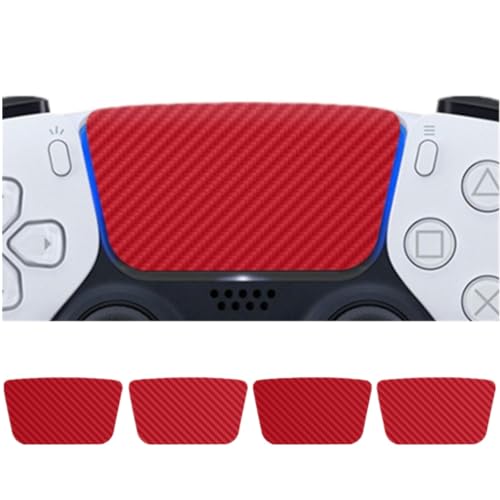 Touchpad Skin für PS5 TouchPad Add Protection, verbesserte Textur Carbon Muster (Rot) von IFEEHE