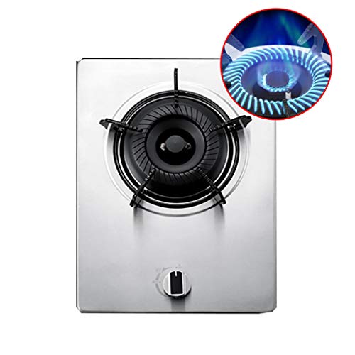 IFGSEQQQ Gasherd Gasherd Benchtop/eingebetteter Einzelkocher LPG/NG Dual Fuel mit Gusseisen-Pfannenhalter und Flammenausfallschutz [Energieklasse A] (Farbe: Silber, Größe: 1) (Silber 1) von IFGSEQQQ
