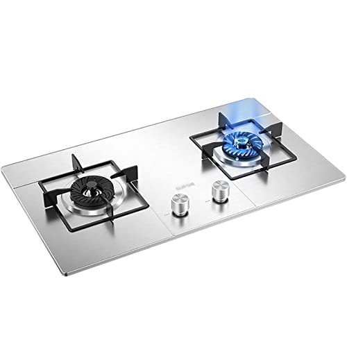 IFGSEQQQ Professioneller Gasherd, 4,2 kWGasherd, eingebaut, 72 cm, 2 Brenner, Heimküche, Kochzubehör mit quadratischem Gusseisen-Topfhalter und Flameout-Schutzvorrichtung [Energieklasse A] (Farbe von IFGSEQQQ