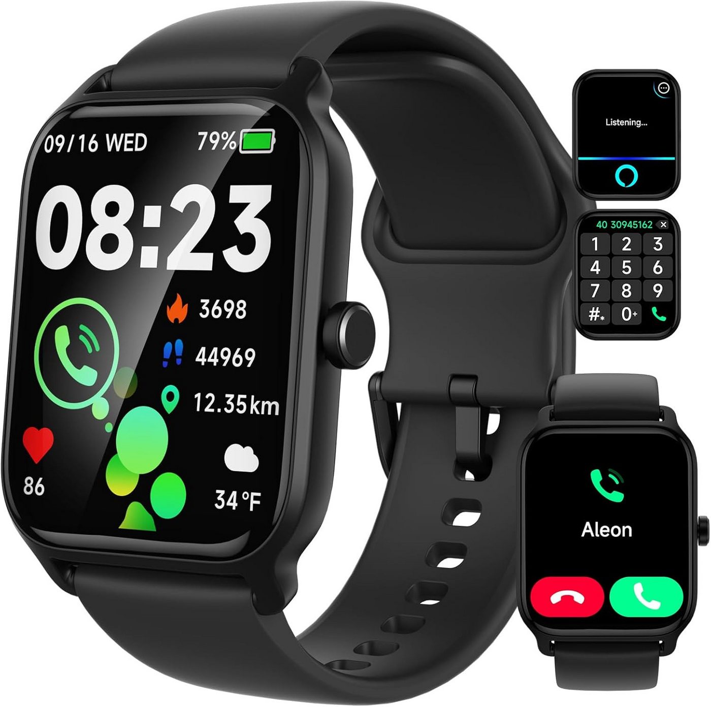 IFMDA Fur Herren Damen mit Telefonfunktion -Alexa Stimme Sport Smartwatch (1.8 Zoll, Andriod iOS), Mit 270 mAh Heart Rate Sleep Blutsauerstoff Monitor Schrittzähler von IFMDA