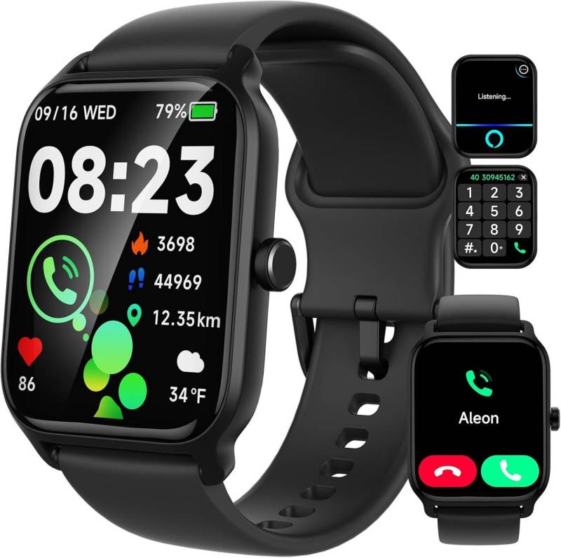 IFMDA Fur Herren Damen mit Telefonfunktion -Alexa Stimme Sport Smartwatch (1.8 Zoll, Andriod iOS), Mit 270 mAh Heart Rate Sleep Blutsauerstoff Monitor Schrittzähler von IFMDA