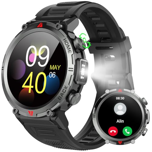 IFMDA Smartwatch Herren Damen mit Telefonfunktion - 1,45" LCD Sports Smart Watch, 300 mAh Fitnessuhr Heart Rate Sleep Blutsauerstoff Monitor, Schrittzähler für IOS und Android von IFMDA