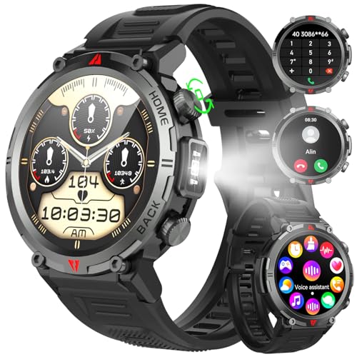 IFMDA Smartwatch-Herren-mit-Telefonfunktion - 1,45 Zoll Touchscreen Smart Watch, 110+ Sportmodus Fitnessuhr mit Herzfrequenzmonitor Schlafmonitor Schrittzähler für iOS Android, Geschenke für Männer von IFMDA