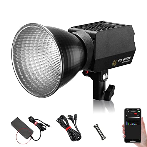 IFOOTAGE SL1 60DN COB-Videoleuchte, 70W LED Videoleuchte Studiolicht mit 5600 K Tageslicht, CRI 98+, Helligkeit 12200 Lux bei 1 m, 8 Lichteffekte, APP-Steuerung, für Videoaufnahmen von IFOOTAGE