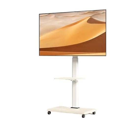 Verstellbarer, bodenstehender TV-Ständer, abnehmbar mit Kunstständer 32 55 65 75 Zoll Fernseher(Color:White) von IFXAVJWSQ