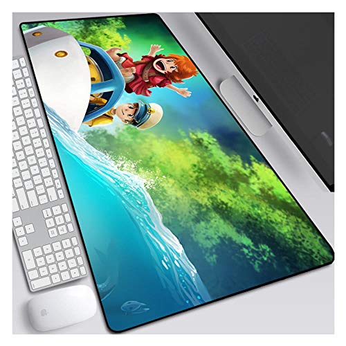 Mauspad Gake no ue no Ponyo 800X300mm Mauspad, Extended XXL, große professionelle Gaming-Mausmatte mit 3 mm starker Basis, für Notebooks, PC, A von Hemore