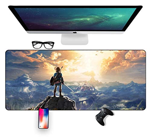 Mauspad, Die Legende von Zelda Wilderness Speed ​​Gaming Mauspad, 800X400mm Mousepad, Extended XXL großes Mousemat mit 3mm starker Basis, für Notebooks, PC, G von IGIRC