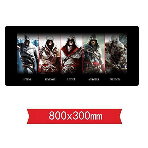 Mauspad,Assassin Game Mouse Mat Gaming, 800 x 300 x 3 mm, Non-Slip Rubber Base, Perfect Precision and Speed,Compatible with Laser and Optical Mice, I von IGIRC