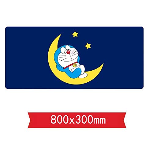 Mauspad,Doraemon 800x300mm Extra Large Mouse Pad,Gaming Mousepad, Anti-Slip Natural Rubber Gaming Mouse Mat with 3mm Locking Edge, B von IGIRC