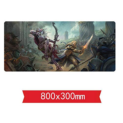 Mauspad,World of Warcraft Mouse Mat Gaming, 800 x 300 x 3 mm, Non-Slip Rubber Base, Compatible with Laser and Optical Mice, F von IGIRC