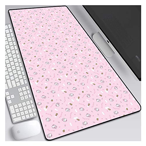 Mauspad Hallo Kitty 900X400mm Mauspad, Perfekte Präzision und Geschwindigkeit Gaming-Mauspad mit 3 mm starker Unterseite, für Notebooks, PC, S von IGIRC