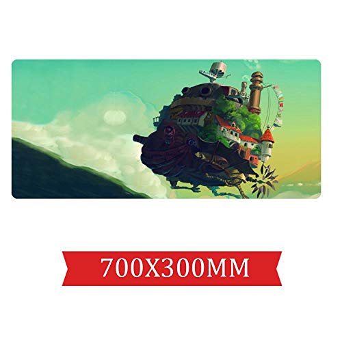 Mauspad Howl's Moving Castle 700X300mm Mauspad, Perfekte Präzision und Geschwindigkeit Gaming-Mauspad mit 3 mm starker Basis, für Notebooks, PC, D von IGIRC