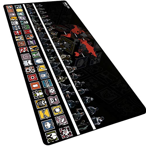 Hemore Rainbow Six Belagerung Mauspad, Speed Gaming Mauspad, Extended XXL große Mausmatte mit 3mm starker Gummi-Basis, für Notebooks, PC, A Hemore Rainbow Six Belagerung Mauspad, Speed Gaming Mauspad, Extended XXL große Mausmatte mit 3mm starker Gummi-Basis, für Notebooks, PC, A von Hemore