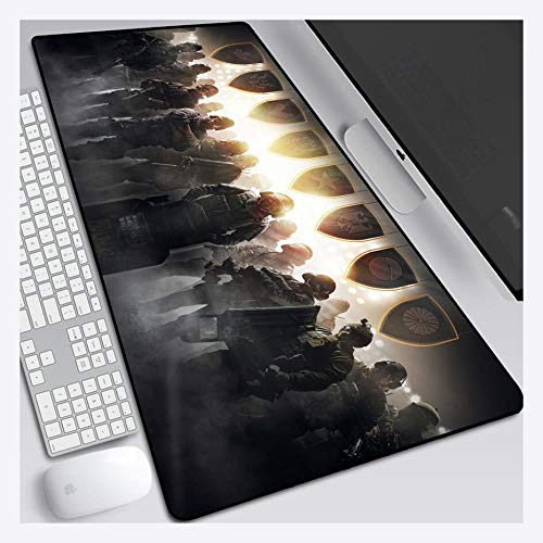 Hemore Rainbow Six Belagerung Gaming-Mauspad, XXL große Mausmatte mit 3mm starker Gummi-Basis, für Notebooks, PC, C von Hemore