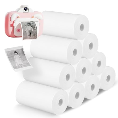 Thermopapier für Kinderkameras, 10 Rollen Weißes Nachfülldruckpapier, Thermodruckerpapier Null Tinten Druckpapier, Nachfüllpapier für Sofortdruckkamera, 57x30mm Thermopapier für Kinderkameras, 10 Rollen Weißes Nachfülldruckpapier, Thermodruckerpapier Null Tinten Druckpapier, Nachfüllpapier für Sofortdruckkamera, 57x30mm von IGRARK