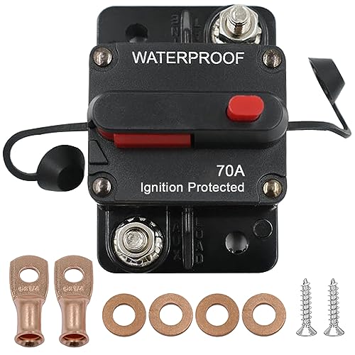 30 40 50 60 70 150 200 250 300A Schutzschalter Sicherungshalter mit Manuelles Reset für Auto Boot LKW RV Yacht Audio Leistungsschalter Wiederherstellbar 12V 24V 48V DC Sicherungsautomat (70A) von IGTOPS