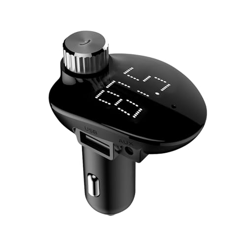 Bluetooth FM Transmitter,Radio Adapter Auto,Bluetooth FM-Sender, Auto-MP3-Musik-Player,Radioempfänger,Dual-USB Autoladeadapter,Unterstützung für TF-Karte/USB-Laufwerk,Unterstützt 32GB USB Stick von IGTOPS
