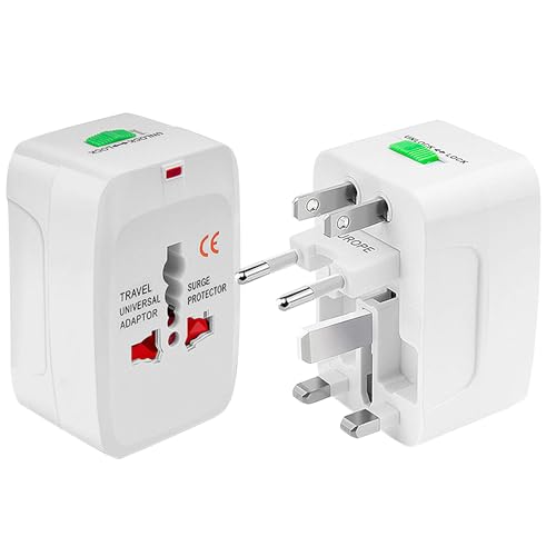 Reiseadapter Weltweit, Internationaler Steckdosenadapter,Universaladapter mit 2 USB Travel Adapter AC Steckdose Reise Stromadapter Stecker für EU DE USA AUS England Thailand Italien von IGTOPS