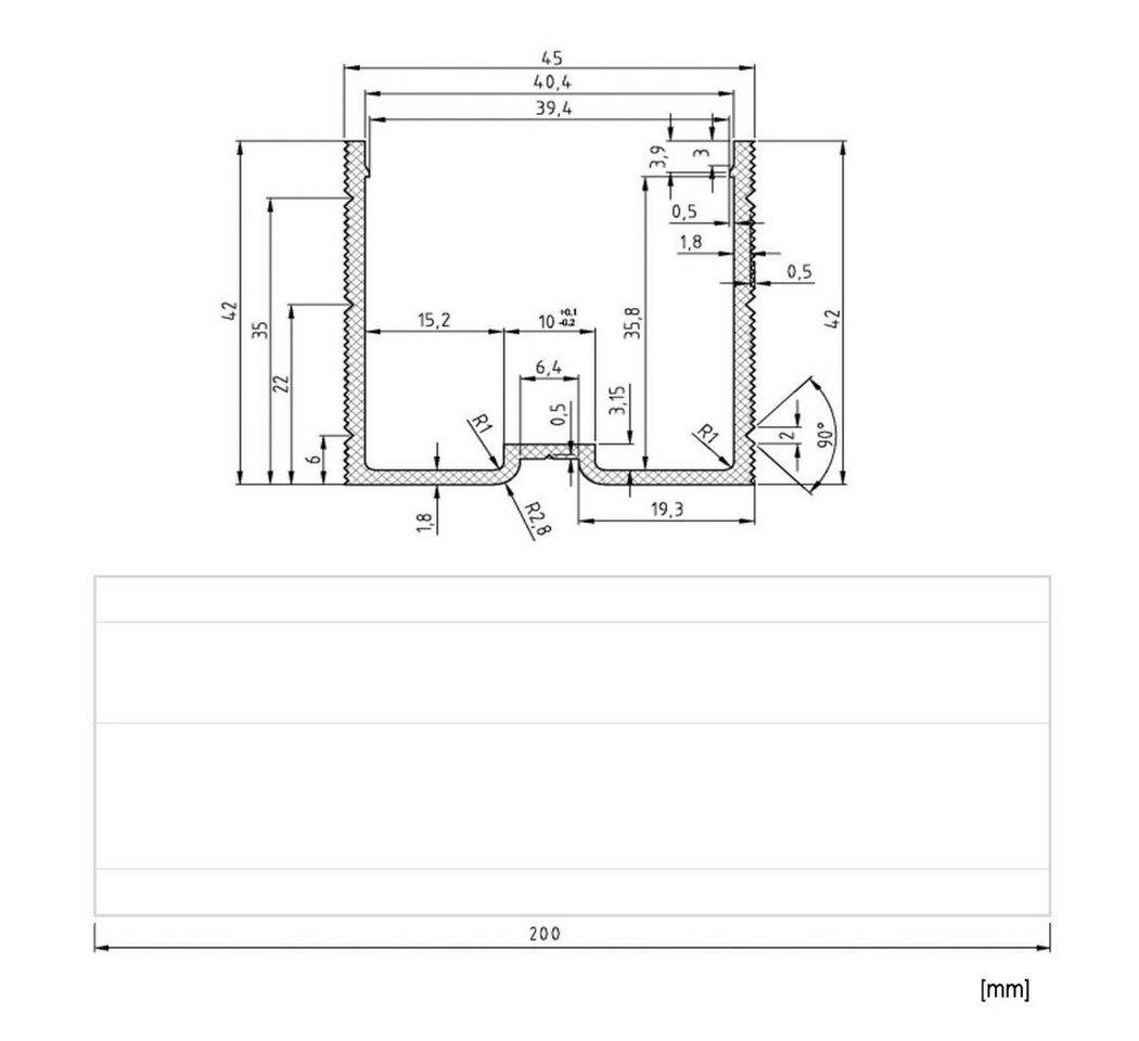 IGcons Profilverbinder U-Form 200x45x42 Aluminium Schienenbefestigung Solarmodul-Halterung, (1-tlg., Profilverbinder U-Form) von IGcons