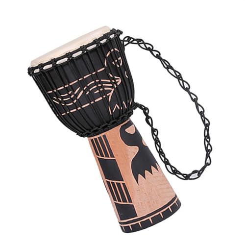 12-Zoll-afrikanische Trommel Aus Massivem Holz, Schaffell-Trommelhaut, Handtrommel, Schlaginstrument Afrikanische Trommel Instrument (Color : A) von IHNXIOFEI