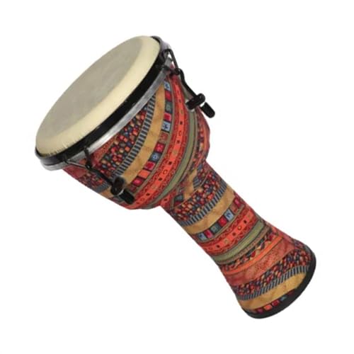 8 Zoll Professionelle Handschnitzerei Afrikanische Trommel Synthetikhaut Trommelfell Percussion Djembe Afrikanische Trommel Instrument (Color : A) von IHNXIOFEI