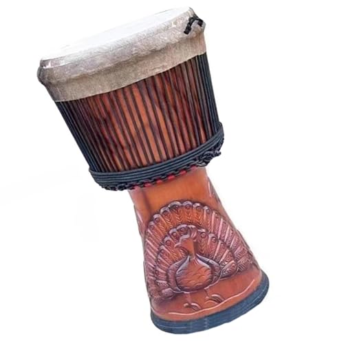 Professionelles Handgefertigtes Afrikanisches Trommelinstrument Aus Massivholz Für Anfänger Und Erwachsene Afrikanische Trommel Instrument (Color : 10 inch) von IHNXIOFEI