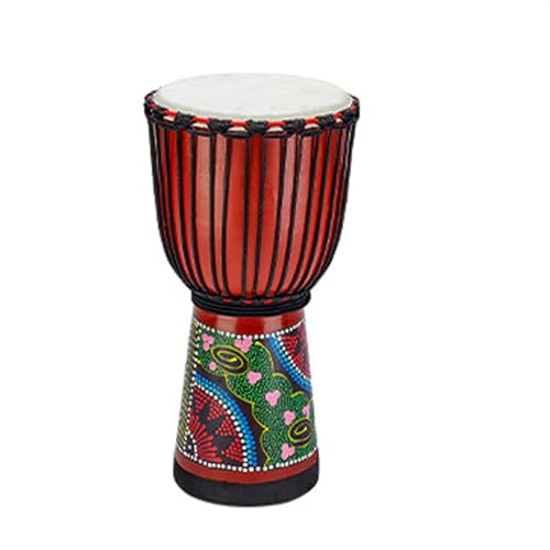 Standardmäßige 13-Zoll-afrikanische Trommel Aus Mahagoni-Ziegenleder, Afrikanisches Tamburin-Schlaginstrument Afrikanische Trommel Instrument (Color : A) von IHNXIOFEI