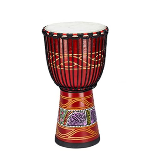 Standardmäßige 13-Zoll-afrikanische Trommel Aus Mahagoni-Ziegenleder, Afrikanisches Tamburin-Schlaginstrument Afrikanische Trommel Instrument (Color : E) von IHNXIOFEI