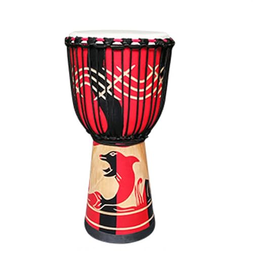 Standardmäßige 13-Zoll-afrikanische Trommel Aus Mahagoni-Ziegenleder, Afrikanisches Tamburin-Schlaginstrument Afrikanische Trommel Instrument (Color : F) von IHNXIOFEI