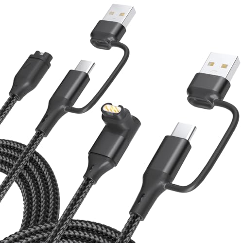 2-in-1-Ladekabel für Garmin Watch, 100 cm, 2er-Pack, USB-Ladekabel mit Typ-C für Fenix 8 E 7 7X 7S 6, Forerunner 965 265 255 245 165 55, Vivoactive 5 4, Instinct, Venu 3 3S, Epix, Vivomove, Tactix 2-in-1-Ladekabel für Garmin Watch, 100 cm, 2er-Pack, USB-Ladekabel mit Typ-C für Fenix 8 E 7 7X 7S 6, Forerunner 965 265 255 245 165 55, Vivoactive 5 4, Instinct, Venu 3 3S, Epix, Vivomove, Tactix von IIISOGNO