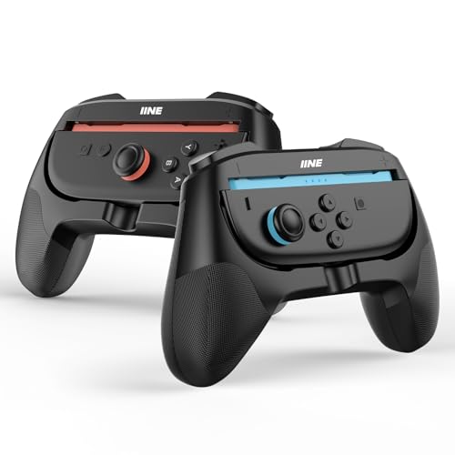 IINE Ergonomisches Lenkrad für kommende Nintendo-Controller – 2er Set, Next-Gen Gaming Zubehör (Nicht kompatibel mit aktuellen Switch-Modellen) (Black) von IINE