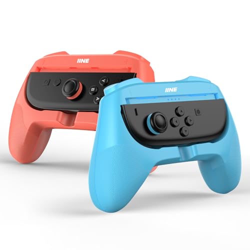 IINE Ergonomisches Lenkrad für kommende Nintendo-Controller – 2er Set, Next-Gen Gaming Zubehör (Nicht kompatibel mit aktuellen Switch-Modellen) (Orange-Blue) von IINE