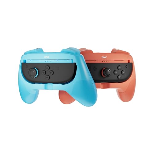 IINE Ergonomisches Lenkrad für kommende Nintendo-Controller – 2er Set, Next-Gen Gaming Zubehör (Nicht kompatibel mit aktuellen Switch-Modellen) (Orange-Blue) von IINE